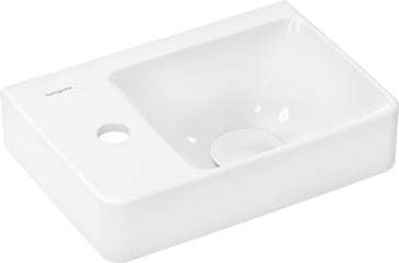 hansgrohe Xelu Q Handrinse basin with shelf left 360/250 with tap hole without overflow, SmartClean White 61085450