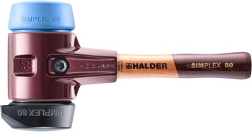 Halder Simplex Soft-Face Mallet Rubber/TPE-soft Cast Iron Ø80mm extra short wooden handle 3012.282