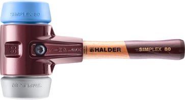 Halder Simplex Soft-Face Mallet TPE-soft/TPE-mid Cast Iron Ø80mm extra short wooden handle 3013.082