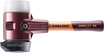 Halder Simplex Soft-Face Mallet Rubber Composition "Stand-Up"/Superplastic Cast Iron extra short wooden handle Ø80mm 3027.282