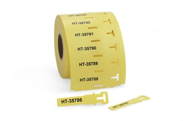 Identification tags for cable bundle ladder style loop version TAGPU 12x74 mm yellow 500 pcs./reel 556-80585