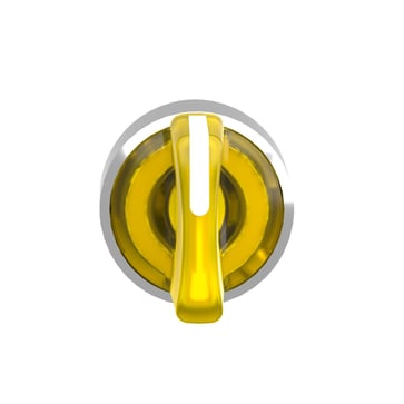 Harmony drejegreb i metal for LED med 3 positioner og fjeder-retur til midt i gul farve ZB4BK1583