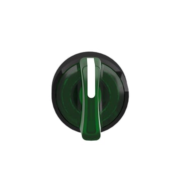 Harmony drejegreb i sort metal for LED med 3 positioner og fjeder-retur til midt i grøn farve ZB4BK15337