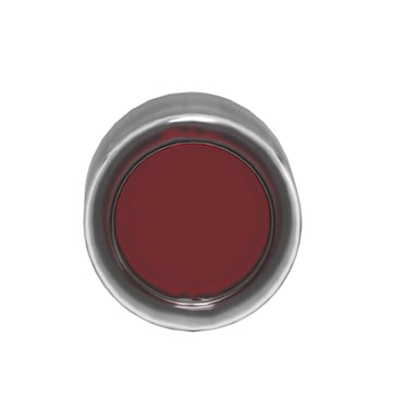 Harmony lampetrykhoved i metal for LED med klar silikonehætte og fjeder-retur med plan trykflade i rød farve ZB4BW543