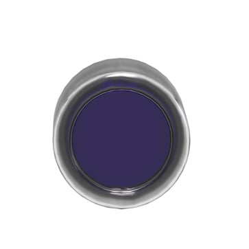 Harmony lampetrykhoved i metal for LED med klar silikonehætte og fjeder-retur med plan trykflade i blå farve ZB4BW563