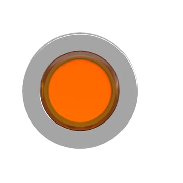 Harmony flush trykknaphoved i metal for LED med fjeder-retur og isætning af label under den orange trykflade ZB4FA58