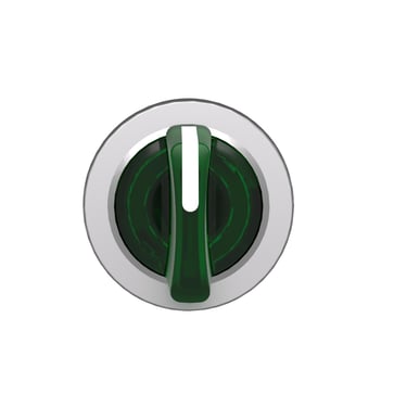 Harmony flush drejegreb i metal for LED med 3 positioner og fjeder-retur til midt i grøn farve ZB4FK1533