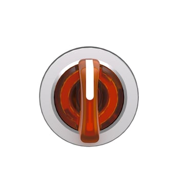 Harmony flush drejegreb i metal for LED med 3 positioner og fjeder-retur til midt i orange farve ZB4FK1553