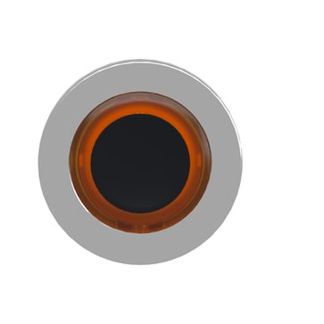 Harmony flush lampetrykshoved i metal for LED med fjeder-retur og plan trykflade med orange ring ZB4FW953