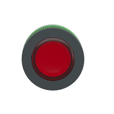 Harmony flush trykknapshoved i plast med fjeder-retur f/LED og label i rød farve ZB5FA48