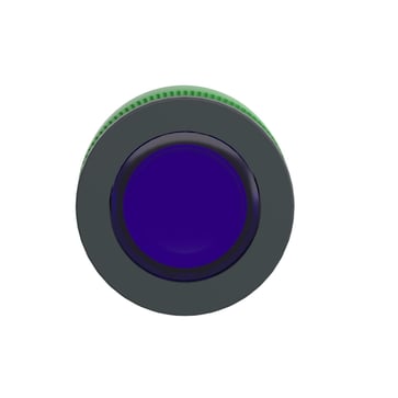 Harmony flush trykknapshoved i plast med fjeder-retur f/LED og label i blå farve ZB5FA68
