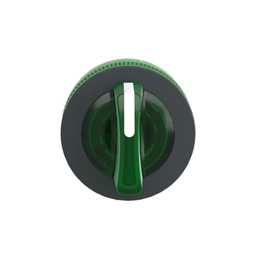 Harmony flush drejegreb i plast for LED med 3 positioner og fjeder-retur fra V-til-M i grøn farve ZB5FK1733