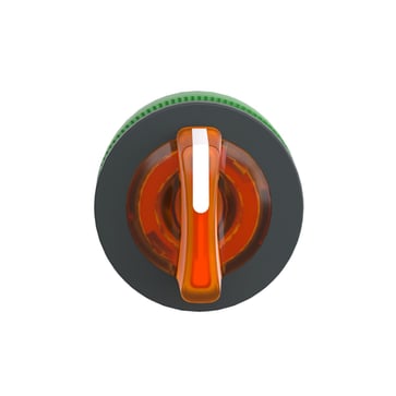Harmony flush drejegreb i plast for LED med 3 positioner og fjeder-retur fra V-til-M i orange farve ZB5FK1753