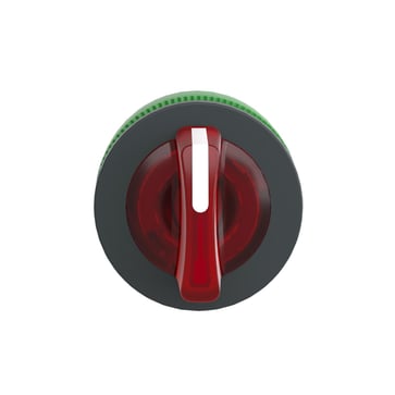 Harmony flush drejegreb i plast for LED med 3 positioner og fjeder-retur fra H-til-M i rød farve ZB5FK1843
