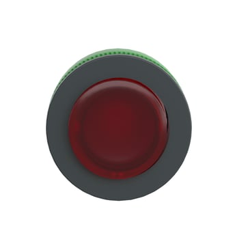 Harmony flush lampetrykshoved i plast for LED med fjeder-retur og høj trykflade i rød farve ZB5FW143