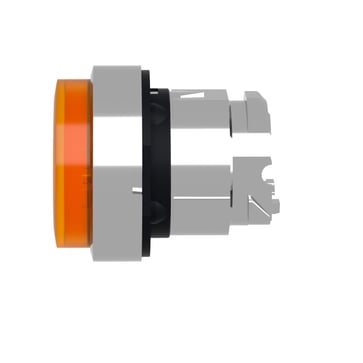 Harmony trykknaphoved i metal for LED med kip-funktion og ophøjet trykflade i orange farve ZB4BH53