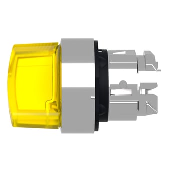 Harmony drejegreb i metal for LED med 2 positioner og fjeder-retur fra H-til-V i gul farve ZB4BK1483