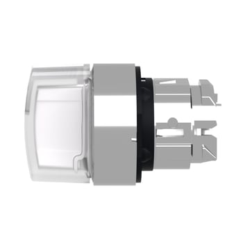 Harmony drejegreb i metal for LED med 3 positioner og fjeder-retur fra V-til-M i hvid farve ZB4BK1713