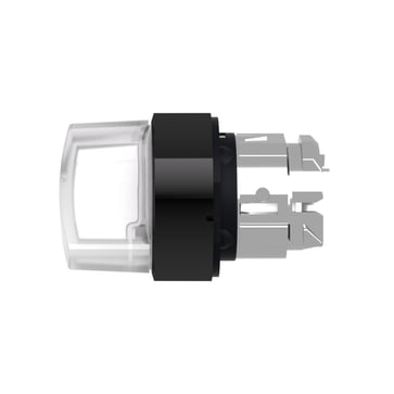 Harmony drejegreb i sort metal for LED med 2 faste positioner i hvid farve ZB4BK12137
