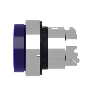 Harmony lampetrykhoved i metal for LED med fjeder-retur og ophøjet trykflade i blå farve ZB4BW163