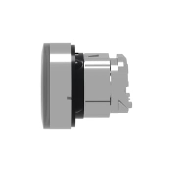 Harmony lampetrykhoved i metal for LED med fjeder-retur og plan trykflade i sort med hvid ring ZB4BW913