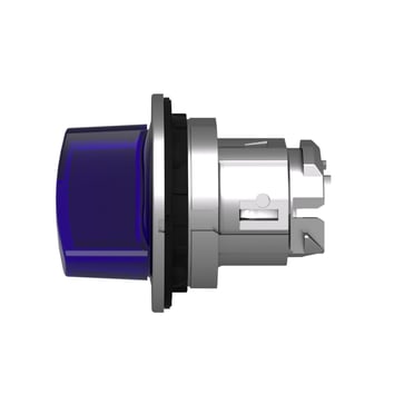 Harmony flush drejegreb i metal for LED med 2 faste positioner i blå farve ZB4FK1263