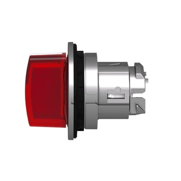 Harmony flush drejegreb i metal for LED med 3 positioner og fjeder-retur fra V-til-M i rød farve ZB4FK1743