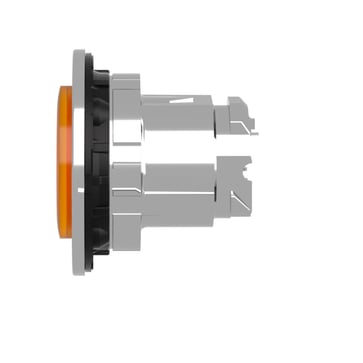 Harmony flush lampetrykshoved i metal for LED med fjeder-retur og ophøjet trykflade i orange farve ZB4FW153