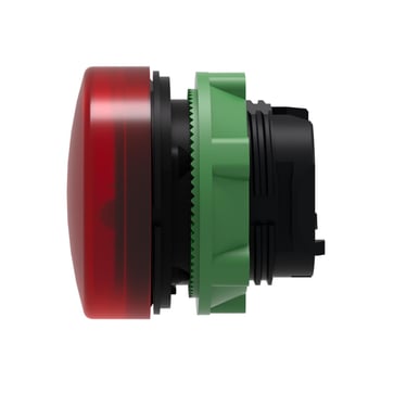 Head for pilot light, Harmony XB5, plastic, red, 22mm, universal LED, plain lens, for insertion of legend ZB5AV043E