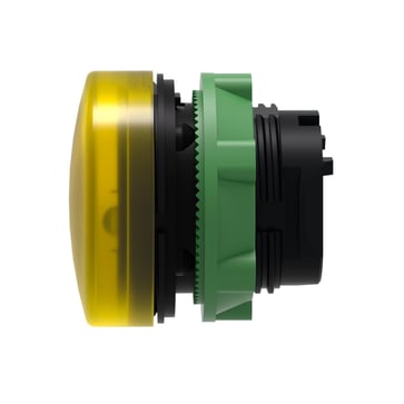 Head for pilot light, Harmony XB5, plastic, yellow, 22mm, universal LED, grooved lens ZB5AV083S