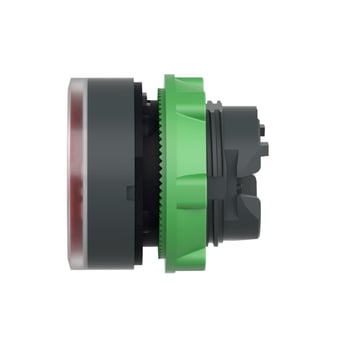 Harmony lampetrykshoved i plast for LED med fjeder-retur og plan trykflade i rød farve ZB5AW343