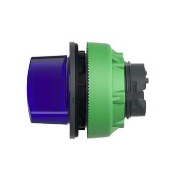 Harmony flush drejegreb i plast for LED med 2 faste positioner i blå farve ZB5FK1263