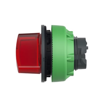 Harmony flush drejegreb i plast for LED med 2 positioner og fjeder-retur fra H-til-V i rød farve ZB5FK1443