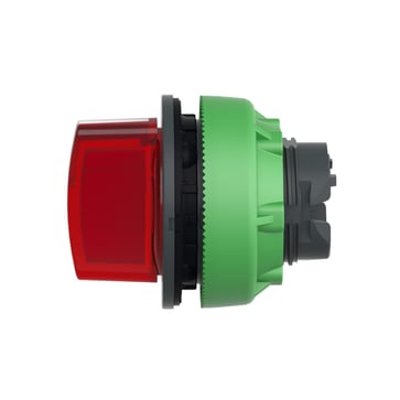 Harmony flush drejegreb i plast for LED med 3 positioner og fjeder-retur til midt i rød farve ZB5FK1543