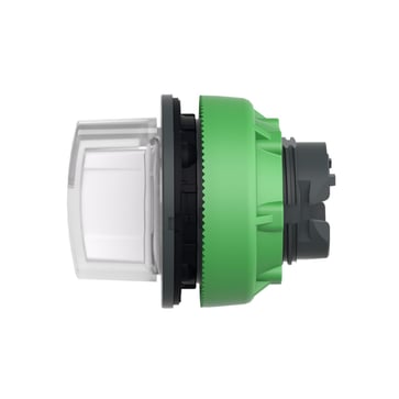Harmony flush drejegreb i plast for LED med 3 positioner og fjeder-retur fra H-til-M i hvid farve ZB5FK1813
