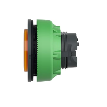 Harmony flush lampetrykshoved i plast for LED med fjeder-retur og høj trykflade i orange farve ZB5FW153