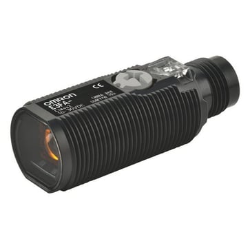 M18 axial plastic body red LED transparent object detection 500mm E3FA-BN21 OMI 378868