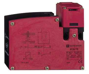 Sikkerhedsendestop kunststof med el lås 2NC 230 V XCSTE7342