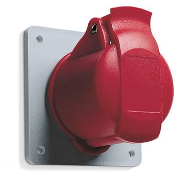 Socket-outlet, panel mounting, 6h, 16A, IP44, unified flange, straight, 3P+N+E 416RU6 2CMA193187R1000