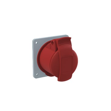 Socket-outlet, panel mounting, 6h, 16A, IP44, unified flange, straight, 3P+E 2CMA193178R1000