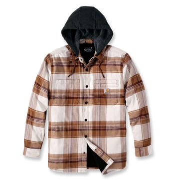 Carhartt Flannel Sherpa-foret skjortejakke 211/brun str M 105938211-M