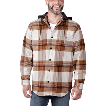 Carhartt Flannel Sherpa-lined shirt jacket 211/Brown size S 105938211-S