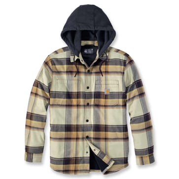 Carhartt Flannel sherpa-foret skjortejakke B10/Mørkebrun str S 105938B10-S
