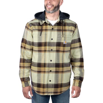 Carhartt Flannel sherpa-foret skjortejakke B10/Mørkebrun str S 105938B10-S