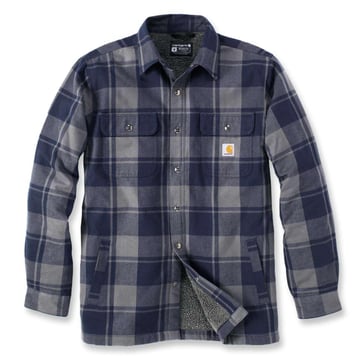 CARHARTT FLANNEL SHERPA-LINED SHIRT JAC 412/navy S 105939412-S