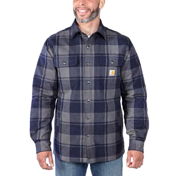 CARHARTT FLANNEL SHERPA-LINED SHIRT JAC 412/navy S 105939412-S