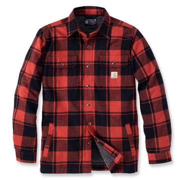 CARHARTT FLANNEL SHERPA-LINED SHIRT JAC R81/RED M 105939R81-M