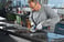 Blue Bosch Angle Concrete Grinder GWS 18V-10 solo 06019J4002 miniature