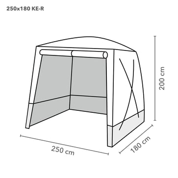 Work tent flat roof 180x250x200 cm 167730