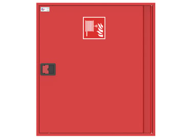 Falck hose reel cabinet model 3A red with 30 m x 25 mm hose and automatic valve 566043AP3000